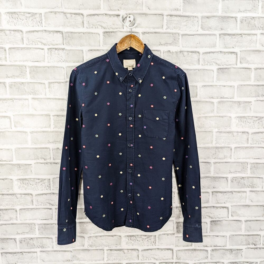 BAND OF OUTSIDERS Embroidered Oxford Shirt Navy blue cotton size 1